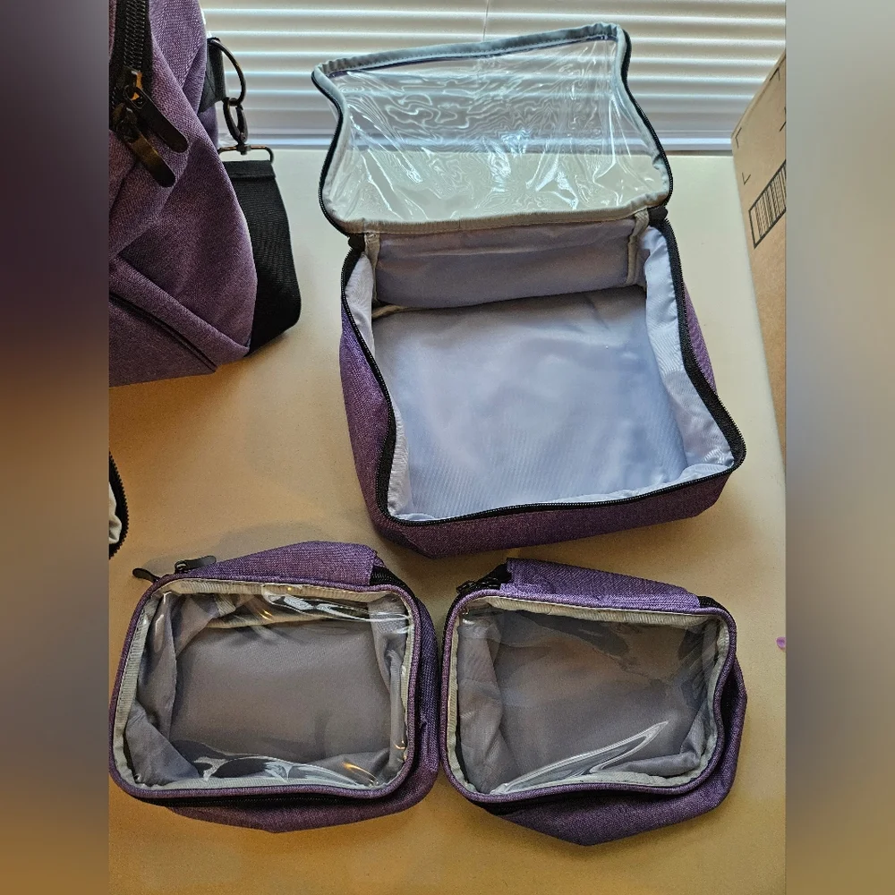 BAFASO 2-Layers Large Makeup Bag with 3 Removable Pouches and Detachable Divider